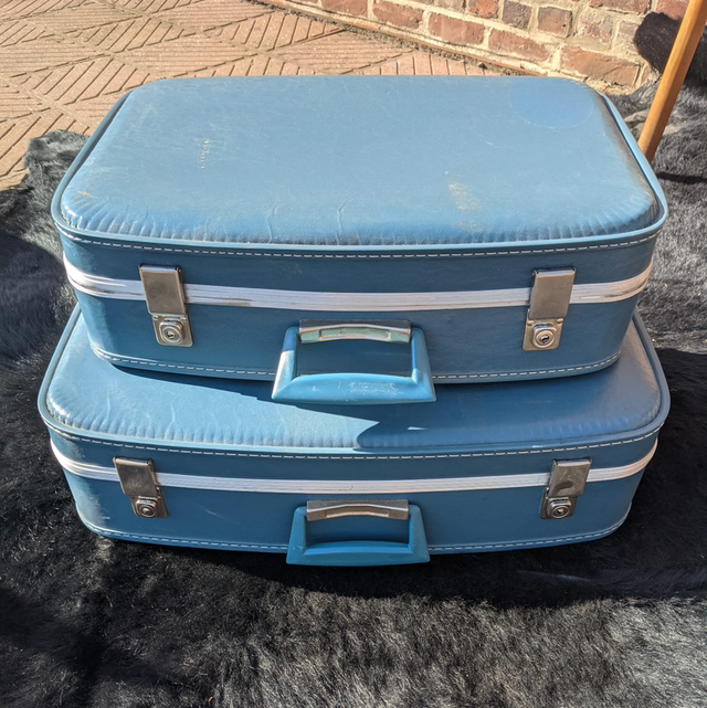 Valises en Skaï bleu
