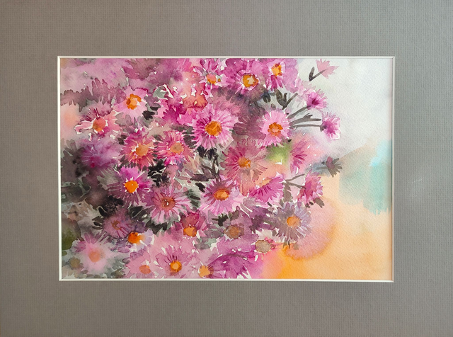 Marcinki, 30x40 (20x30 w świetle passe-partout) akwarela