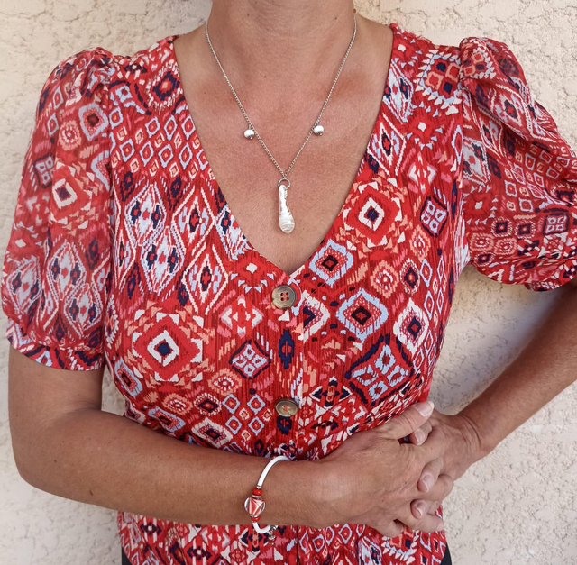 Collier goutte en verre 