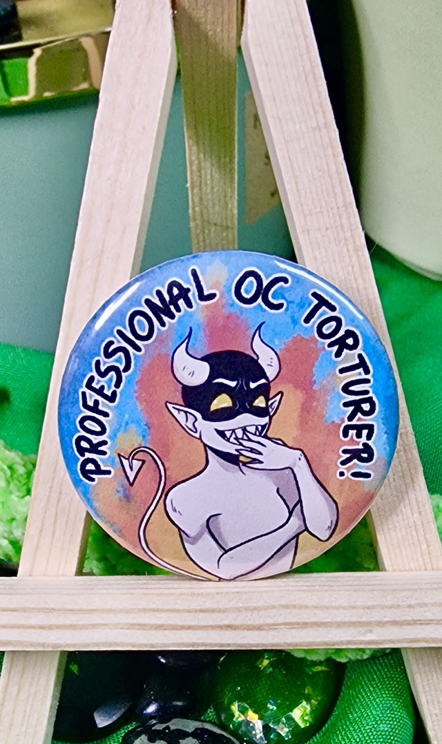 Professional OC Torturer Round Button Pin