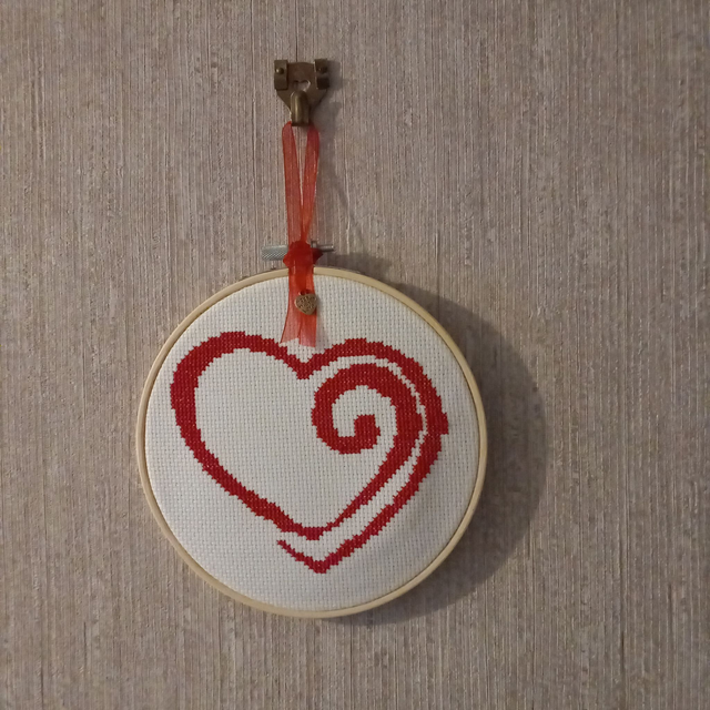 Curly Heart Hoop Wall Hanging