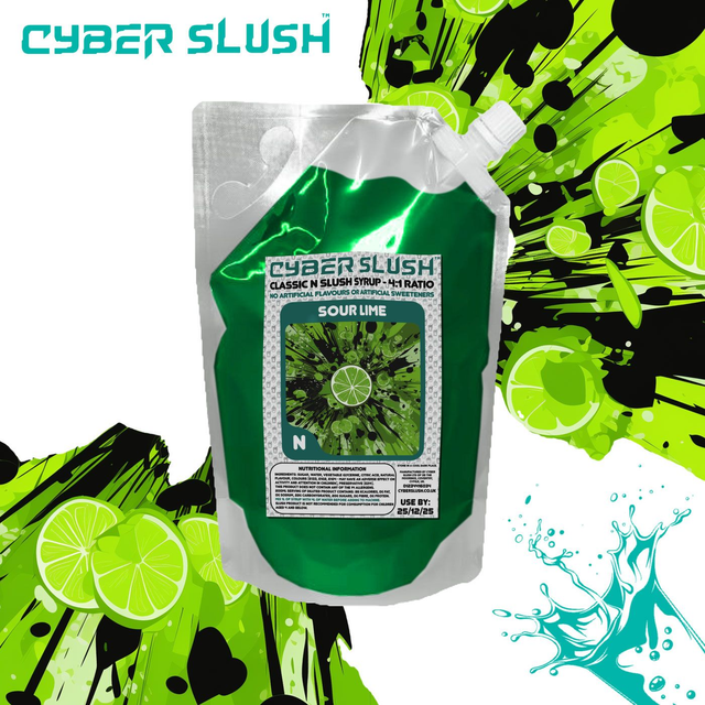 CyberSlush Sour Lime Syrup for Ninja® Slushi - Natural Flavour / Natural Sweetness - 1L
