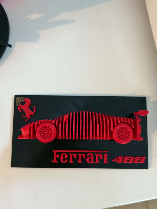 Plaque décorative voiture de sport rétro imprimée en 3D – petit format
