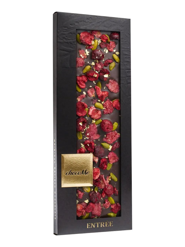 Teilen chocoMe Entree 110g Dunkle Schokolade mit Pistazien&23-karätigen Goldkrüm