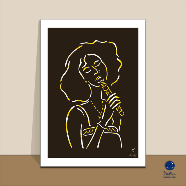 AF14 "La chanteuse nostalgique" 50x70 cm