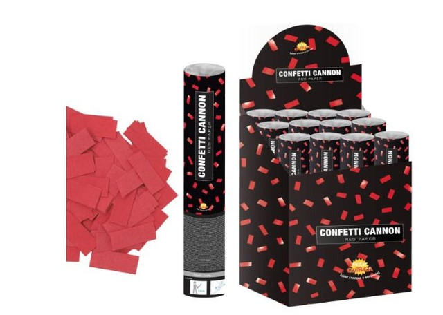 PARTY , Cannone di 40 cm. con carta ROSSO