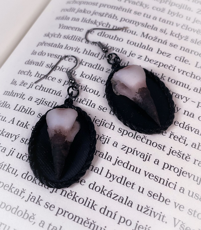 Náušnice Ptačí lebka cameo