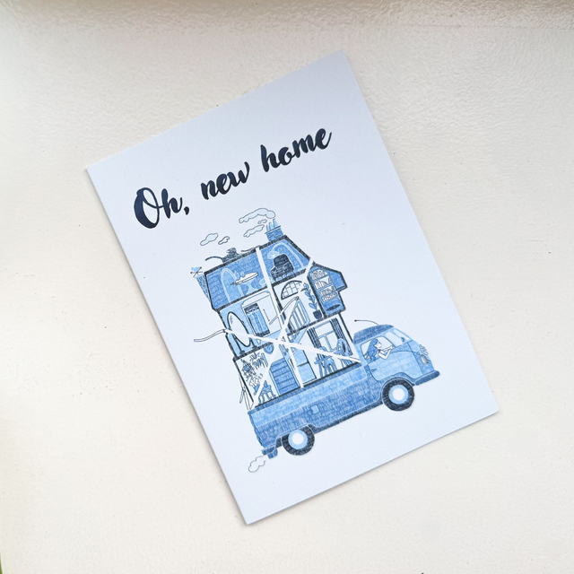 Luxe dubbele wenskaart – Oh, New Home