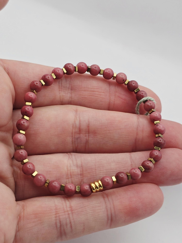 Bracelet Rhodonite rose 0,4 cm 