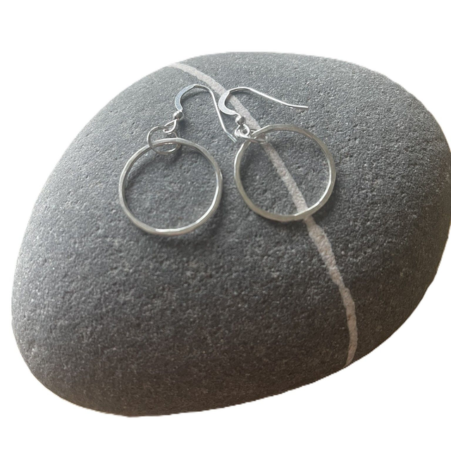 Gorgeous hoop drop earrings - sterling silver