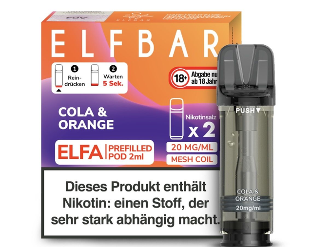 ELFBAR ELFA Prefilled Pods – Cola &amp; Orange | 20 mg