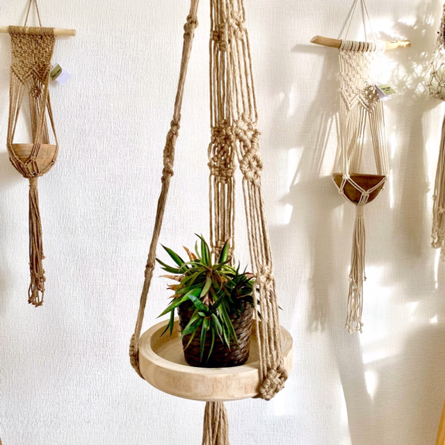 Suspension pour plante en macramé 