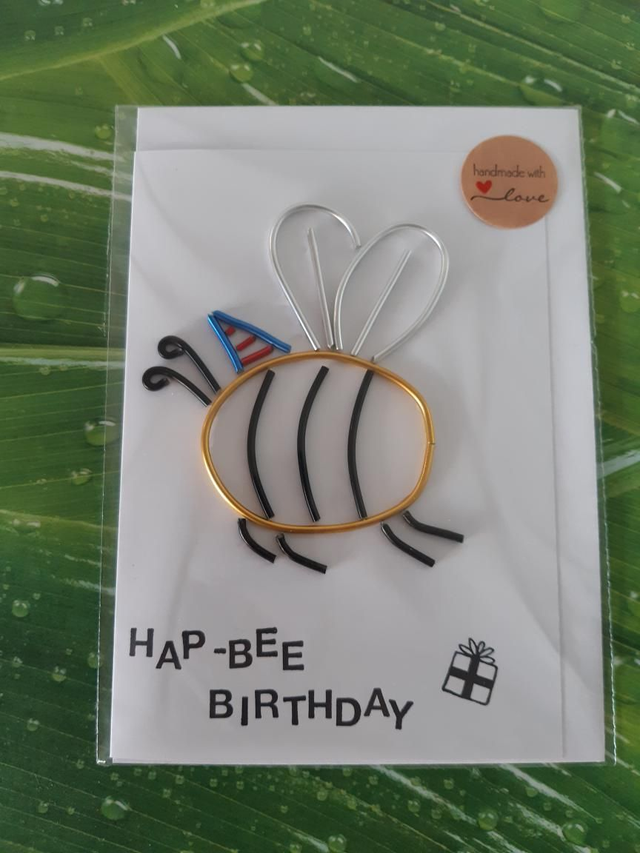 Grußkarte - HAP-BEE BIRTHDAY, Biene