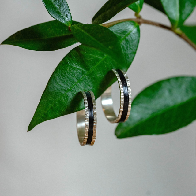 Boucles d'oreilles Telluris - Argent, noir