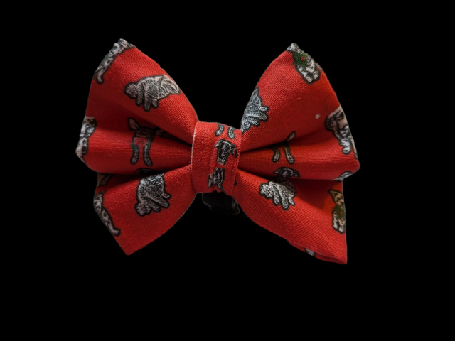 Christmas red handmade multi breed bowtie for dogs 