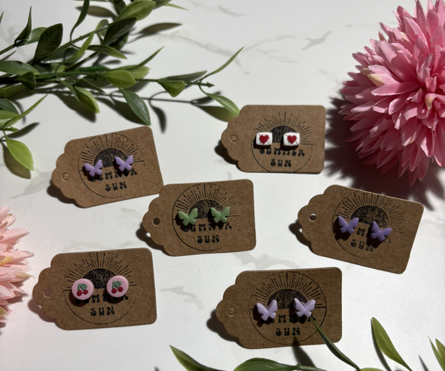Handmade Butterfly and more Clay Earrings
