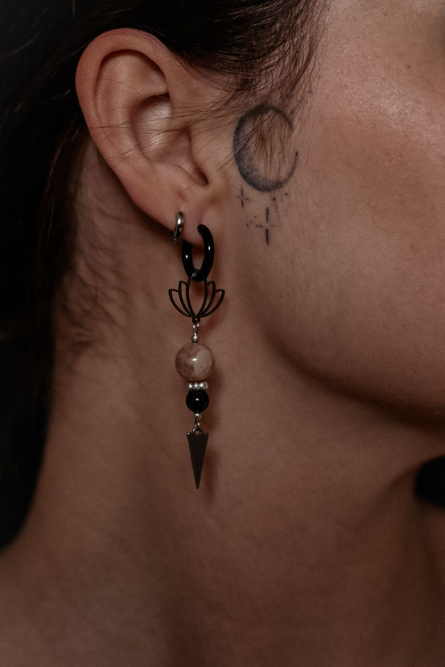 Larme de lune • Pierre de lune &amp; Grenat