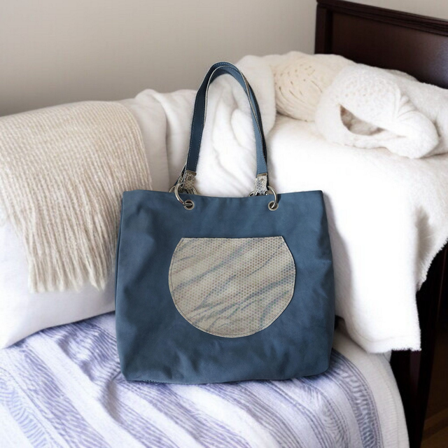 Cabas Luxe Réversible Cuir Véritable 2-en-1 .Créateur Français Fait Main.Sac Fourre-tout Fantaisie Haut de Gamme MELIBAG