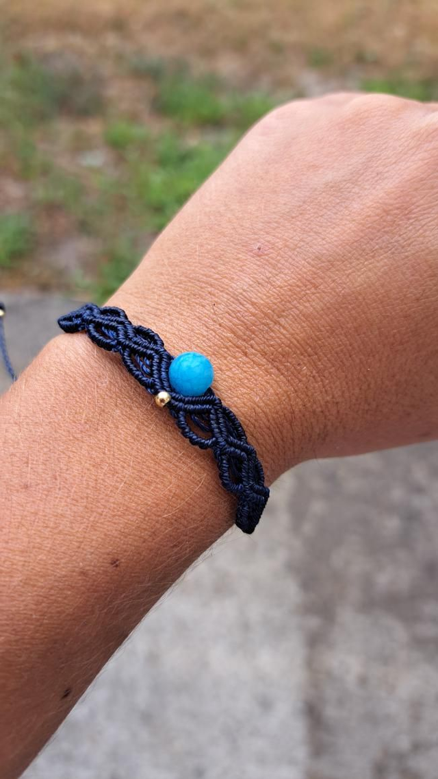 Bracelet micro-macramé Nuit