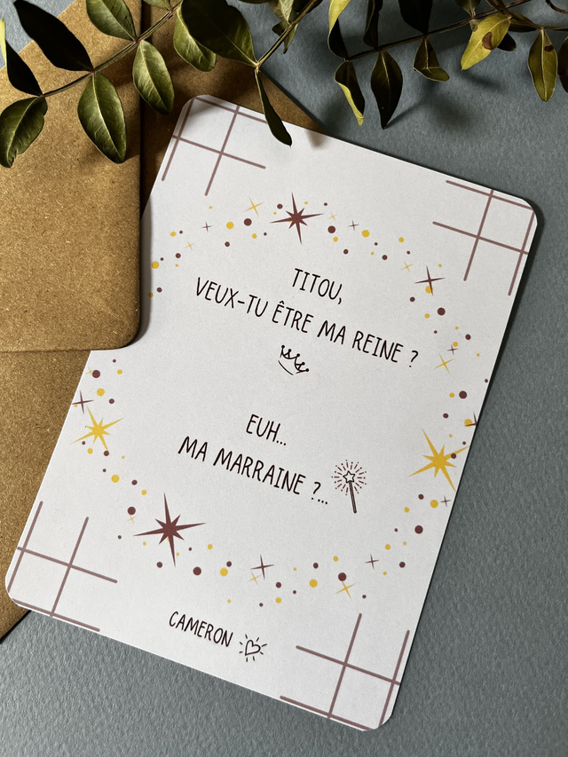 Carte de "demande en Marraine" (personnalisée)