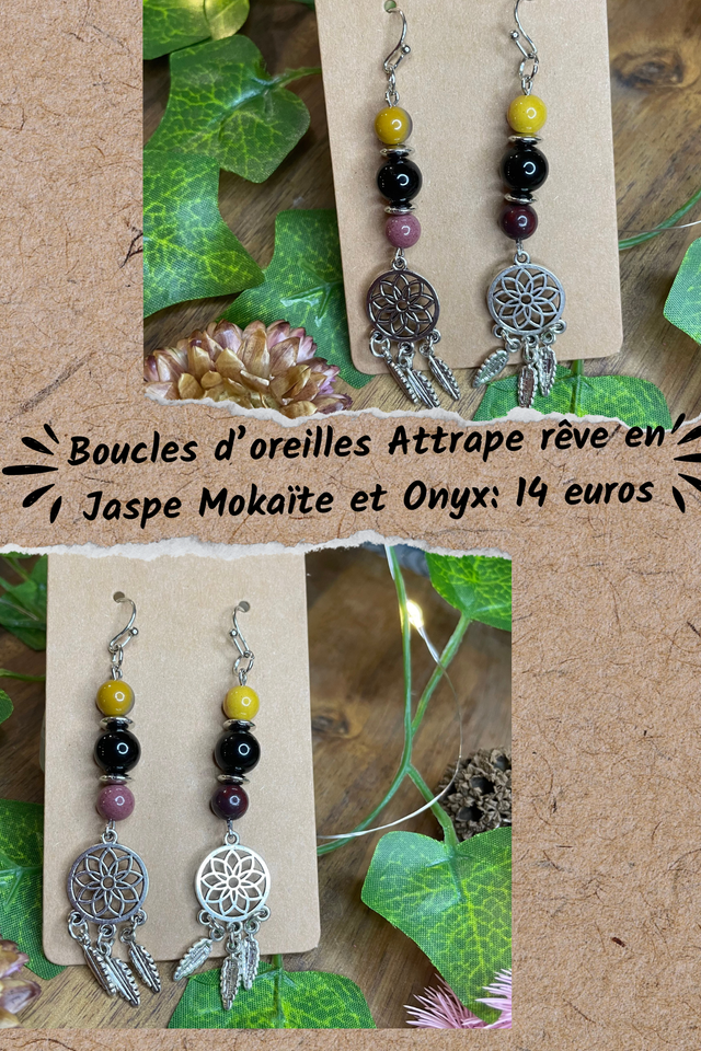 🌅JASPE Mokaïte et Onyx attrape rêve