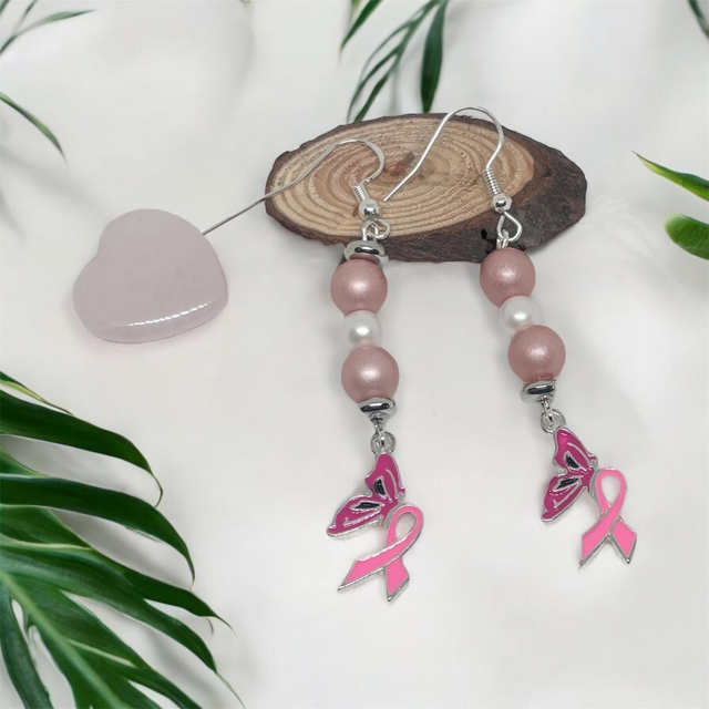 Boucles d'oreilles octobre rose 