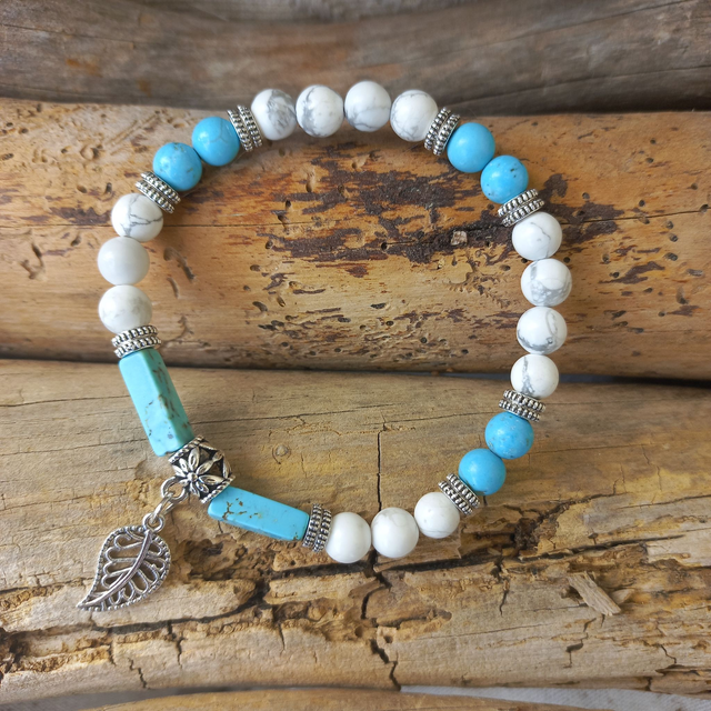 Bracelet en Howlite et Turquoise 