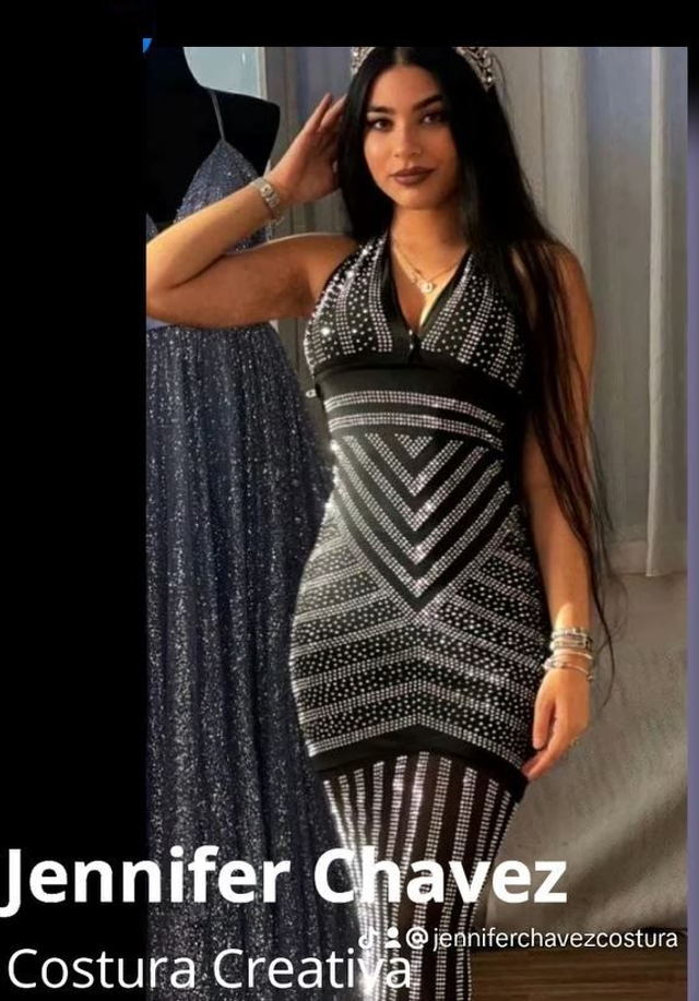 Vestido licra con crsitales