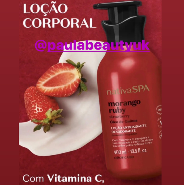 Nativa Spa Loção Hidratante Corporal Morango Ruby 400ml