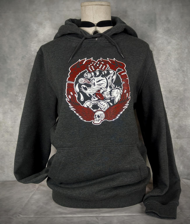 Hoodie Classic &quot;Hot Rod Lupo&quot; Gris Asphalte
