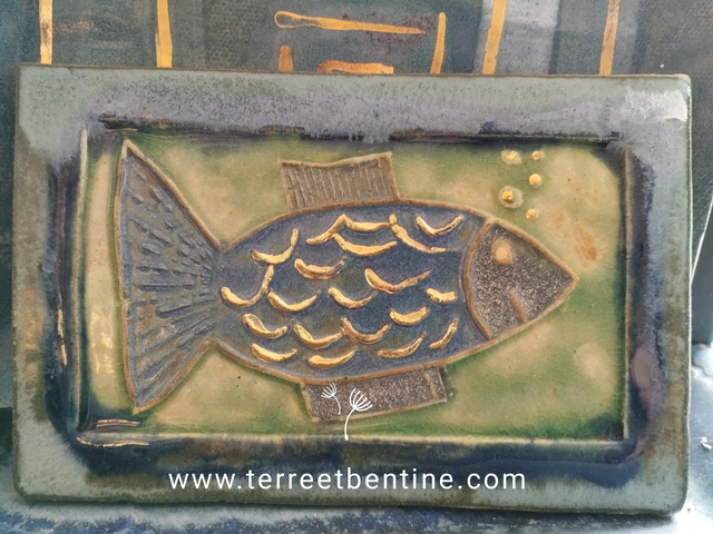 POISSON bleu &amp; OR