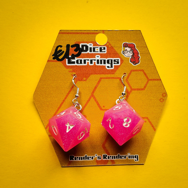 Pink Shinnie - Dice - Earrings  [EAR-DIC-P]