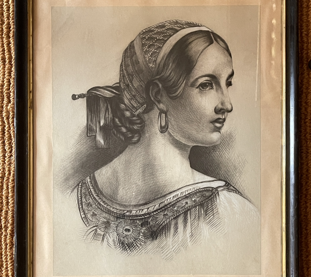 Antikes Portrait Kunstwerk Zeichnung Berliner Leiste 