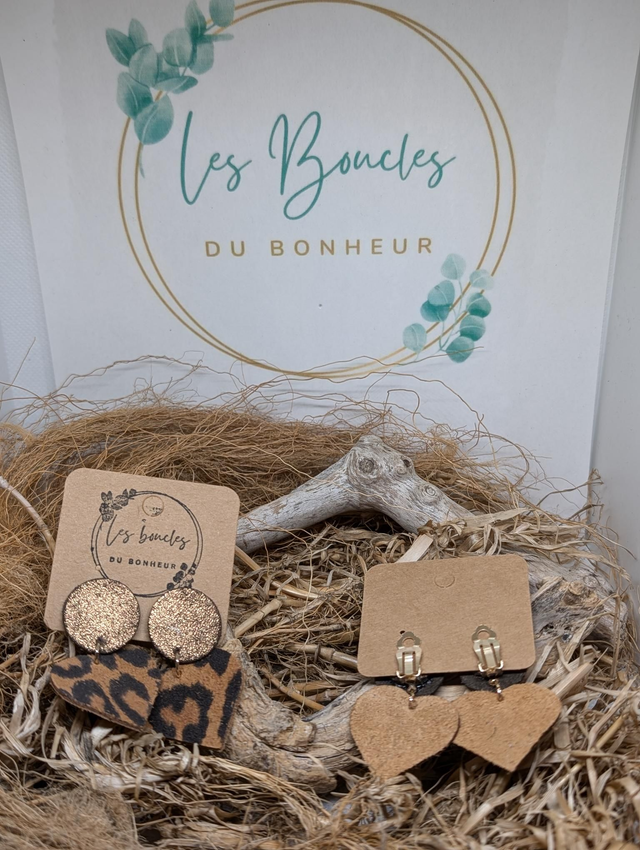 Clips cl020 mini coeur peau léopard