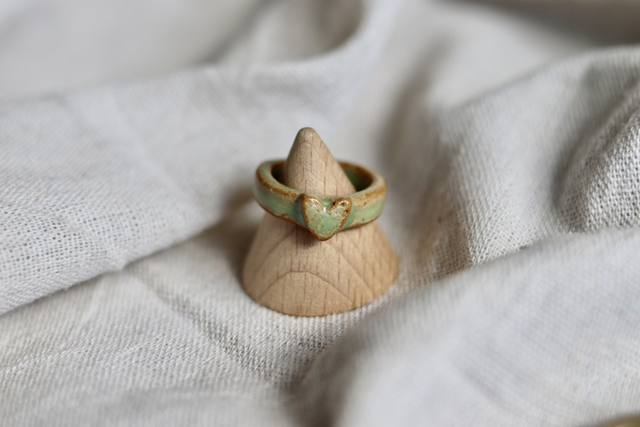 Bague cœur vert Taille 55/56