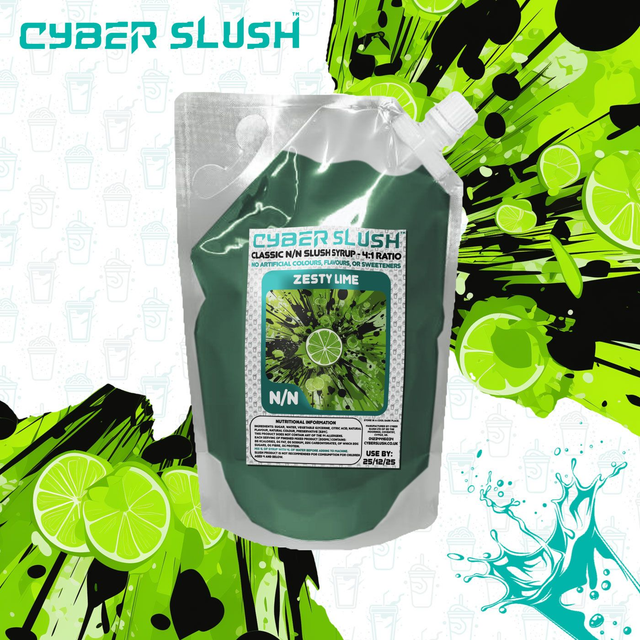CyberSlush Zesty Lime Syrup for Ninja® Slushi - Natural Flavour / Natural Colour / Natural Sweetness - 1L