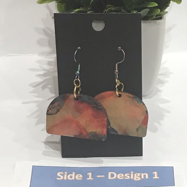 Two in One Mixed Colour Dangling Earrings- 2SD06