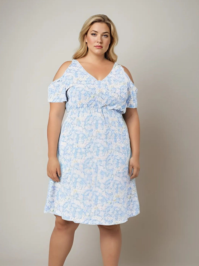 Robe imprimée bleu