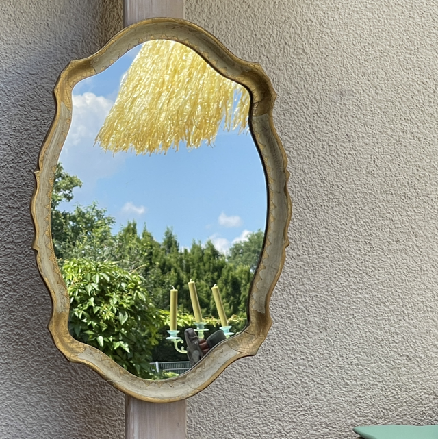 Ovaler Spiegel Holz Florentiner handbemalt antik