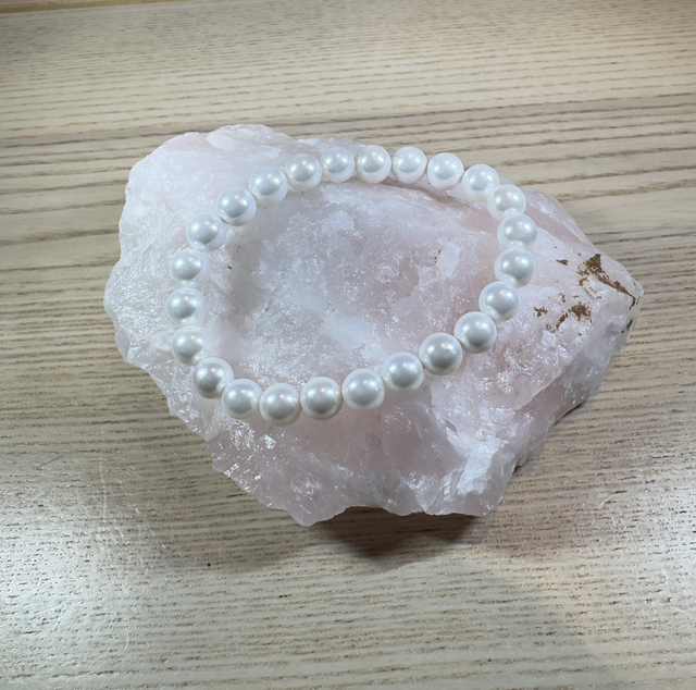 Perle de coquillage blanche 