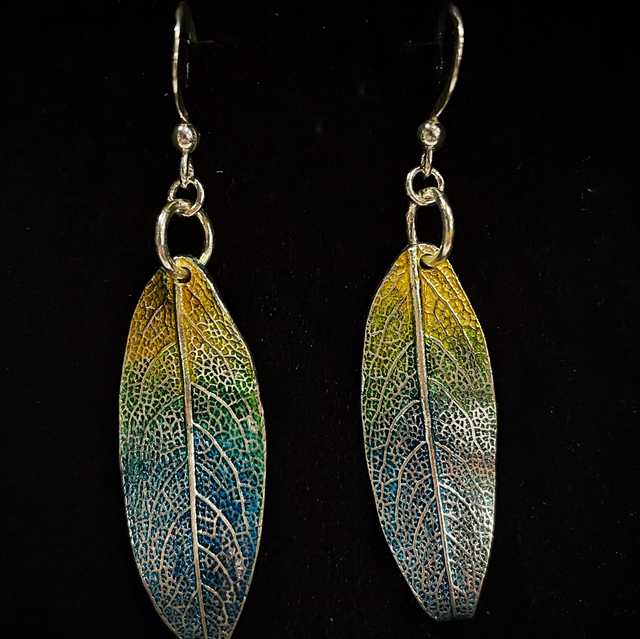 Colourful sage earrings