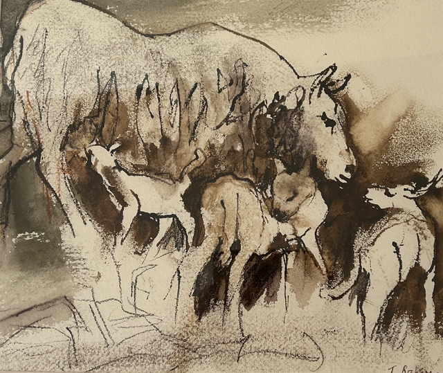 JuB45 Worn Out Mum by Julienne Braham, 48x44cm  Oil