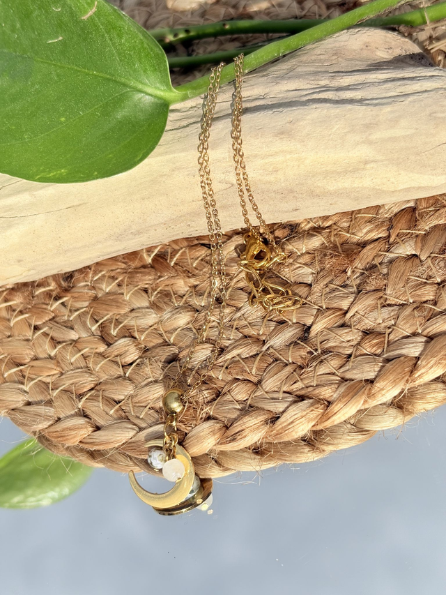 Collier Lune et agate arbre