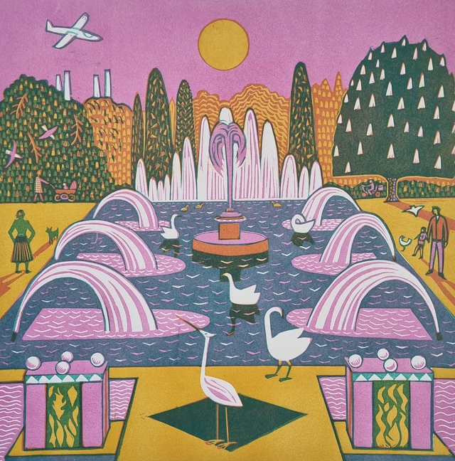Battersea Park - Pink 3 cards