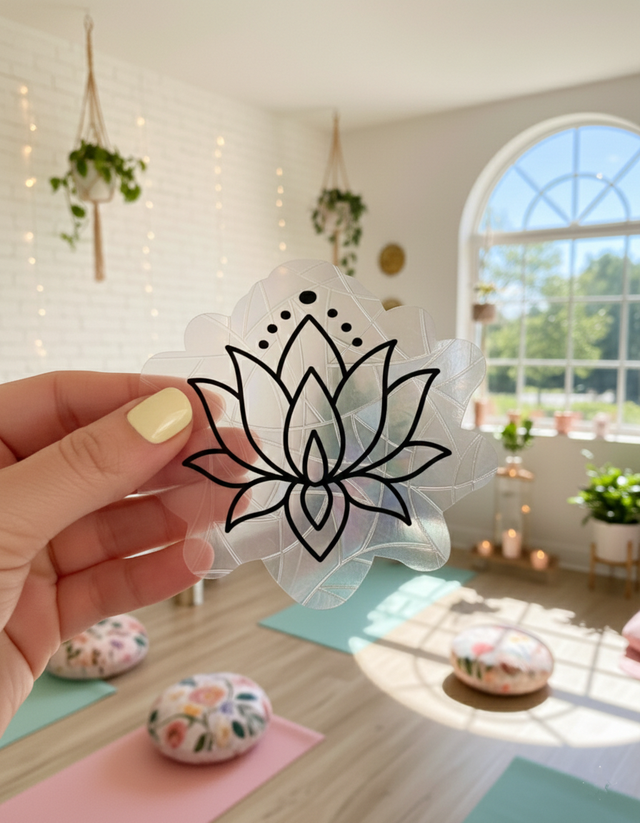 Attrape soleil sticker de fenêtre fleur de lotus