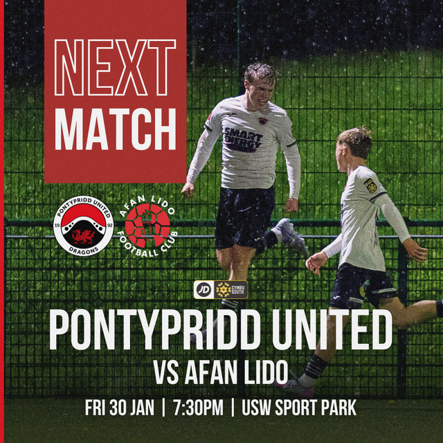 JD CYMRU SOUTH: Pontypridd United vs Afan Lido