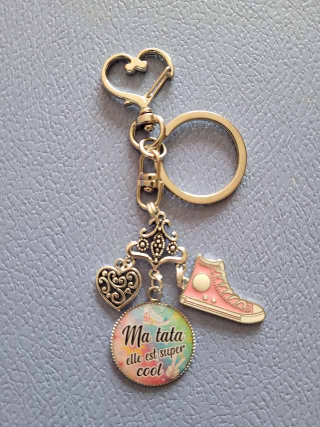 Accroche-clés argenté - tata cool
