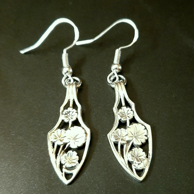 Boucles d'oreilles en argent massif Collection Fleur