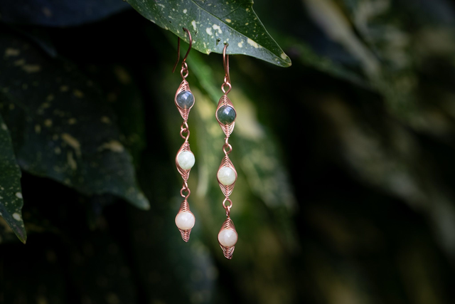 Boucles d&#039;oreille pendantes Vertes