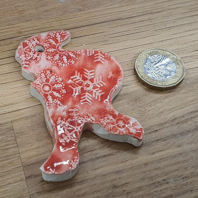 Santa textured red glossy decoration 